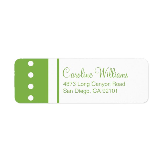Traditional Simple Return Address Label (Front)