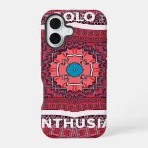 Traditional Sindhi Culture Ajrak Pattern Art Print iPhone 16 Case