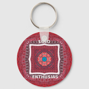 Traditional Sindhi Culture Ajrak Pattern Art Print Key Ring