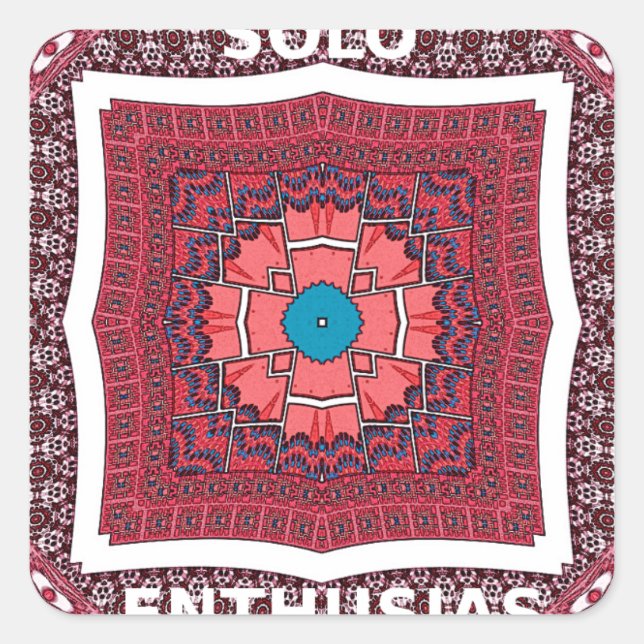 Traditional Sindhi Culture Ajrak Pattern Art Print Square Sticker (Front)