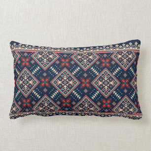 Traditional Slavic Embroidery Lumbar Cushion