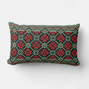 Traditional Slavic Embroidery Lumbar Pillow