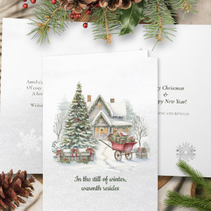 Traditional Snowy Poem Christmas Holiday Card