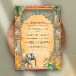 Traditional South Indian QR Code Wedding Invitation<br><div class="desc">Amaze your guests with this elegant south Indian theme wedding invite featuring beautiful traditional columns and vintage architectural elements decorated with marigold flowers and banana leaves. Customise the QR Code for online RSVP or venue location. Simply add your event details on this easy-to-use template to make it a one-of-a-kind invitation....</div>
