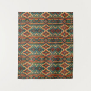 Traditional Southwestern rustic teal & brown Tapestry