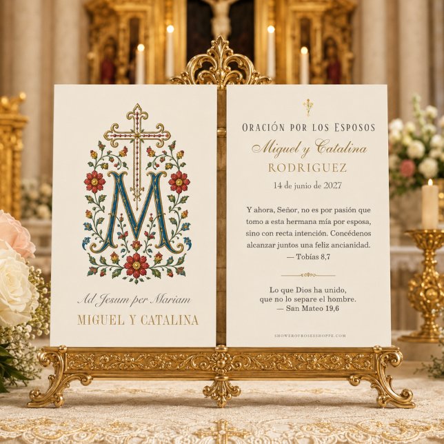 Traditional Spanish Catholic Marian Monogram Weddi (Creator Uploaded)