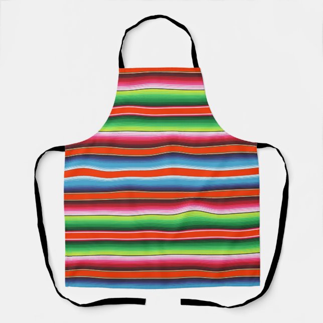 Traditional Spanish Serape Fiesta Mexican Blanket Apron (Front)