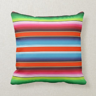 Traditional Spanish Serape Fiesta Mexican Blanket Cushion