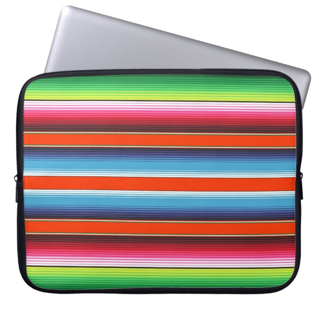 Traditional Spanish Serape Fiesta Mexican Blanket Laptop Sleeve (Front)
