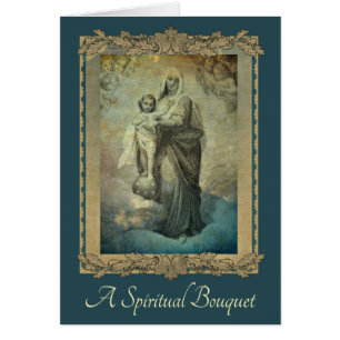 Traditional Spiritual Bouquet Virgin Mary Card