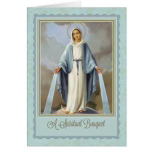 Traditional Spiritual Bouquet Virgin Mary Card