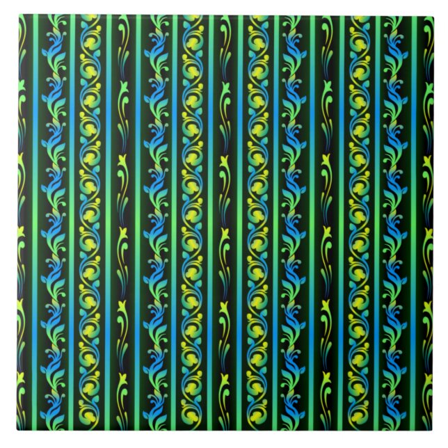 Traditional Sri Lanka Liyawel (leaves pattern)  Ceramic Tile (Front)