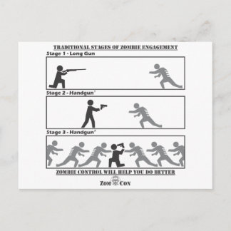 Traditional Stages of Zombie Engagement Postcard