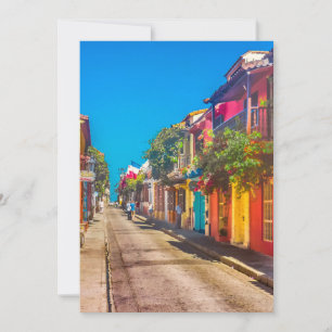 Traditional Street in Cartagena Colombia Card