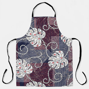 traditional stripes and leaves pattern apron