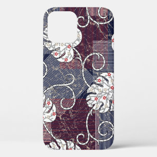 traditional stripes and leaves pattern iPhone 12 case