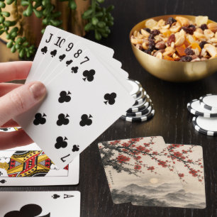 Traditional Sumi-e Ink Wash Art Playing Cards