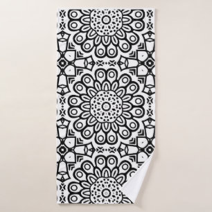 Traditional sunflower batik pattern ornamentscroll bath towel