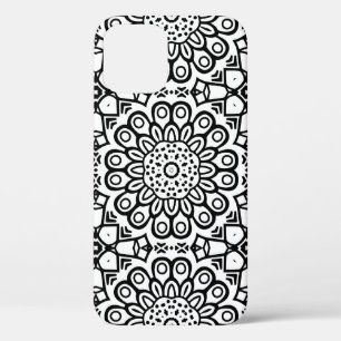 Traditional sunflower batik pattern ornamentscroll iPhone 12 case
