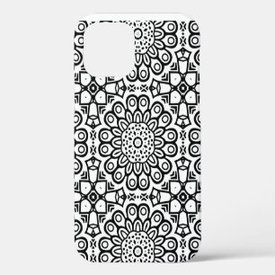 Traditional sunflower batik pattern ornamentscroll iPhone 12 case