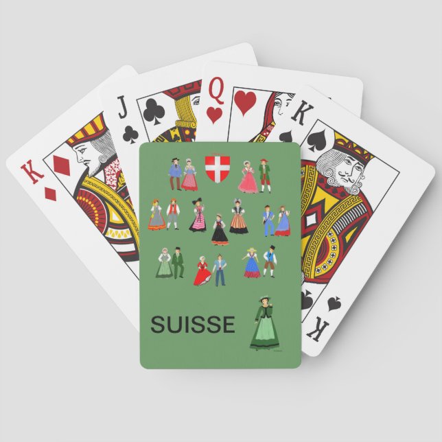 Traditional Swiss costumes Playing Cards (Back)
