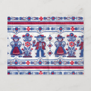 Traditional Swiss fabric design Postcard