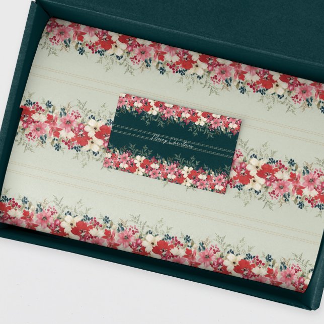 traditional tapestry christmas botanical Holiday Tissue Paper (Creator Uploaded)