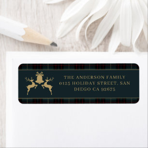Traditional Tartan Plaid Christmas Return Address Label