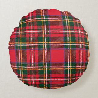 Traditional Tartan Plaid Seamless Wallpaper Round Cushion