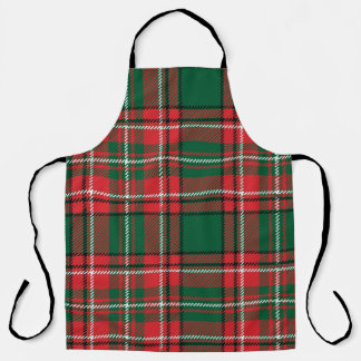 Traditional tartan: red-green plaid pattern. apron