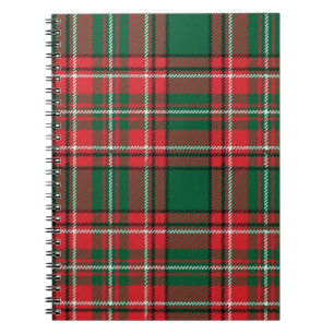 Traditional tartan: red-green plaid pattern. notebook