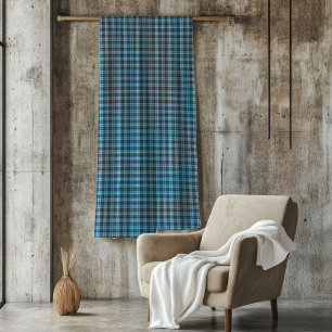 Traditional Tartan Throw in Bold Blue For Man Gift Fleece Blanket