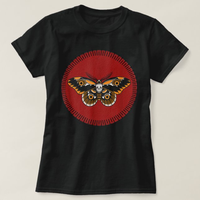 Traditional Tattoo Flash Death’s Head Moth T-Shirt (Design Front)