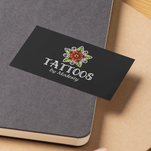 Traditional Tattoo Flower Business Card