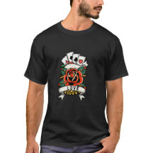 Traditional Tattoo "Love" Rose & Playing Cards 