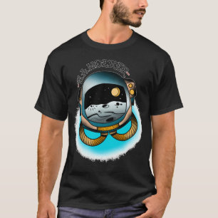 Traditional Tattoo Style City And Colour Astronaut T-Shirt