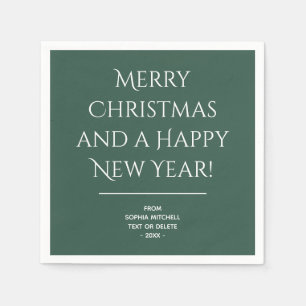 Traditional - Teal Green - Merry Christmas Napkins