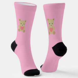 Traditional Teddy Bear Valentine's Day Socks