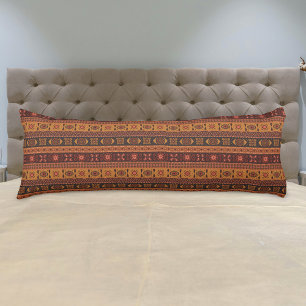 Traditional Terracotta Ethnic Tribal Boho Pattern Body Cushion
