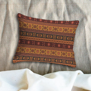 Traditional Terracotta Ethnic Tribal Boho Pattern Pillowcase