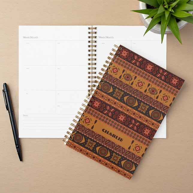 Traditional Terracotta Ethnic Tribal Boho Pattern Planner (Creator Uploaded)