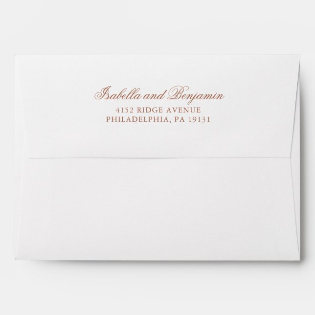 Traditional Terracotta Formal Elegant Wedding Envelope (Back (Top Flap))