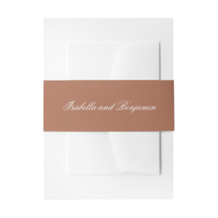 Traditional Terracotta Formal Elegant Wedding Invitation Belly Band