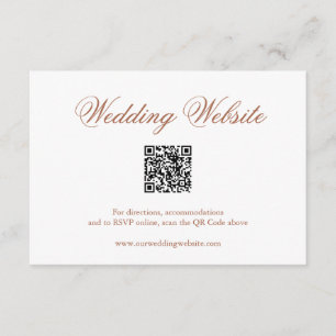 Traditional Terracotta Formal QR Code Wedding Enclosure Card