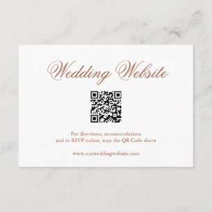 Traditional Terracotta QR Code Elegant Wedding Enclosure Card
