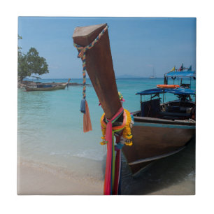Traditional Thai Boat Ceramic Tile