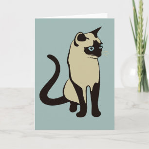 Traditional Thai Cat Minimalist Vector Design Card