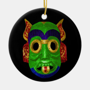 Traditional Thai Mask Ceramic Tree Decoration
