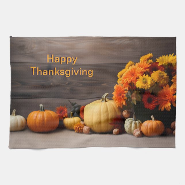 Traditional Thanksgiving Kitchen Towel (Horizontal)