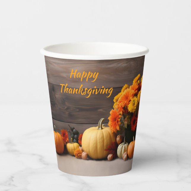 Traditional Thanksgiving Paper Cups (Front)